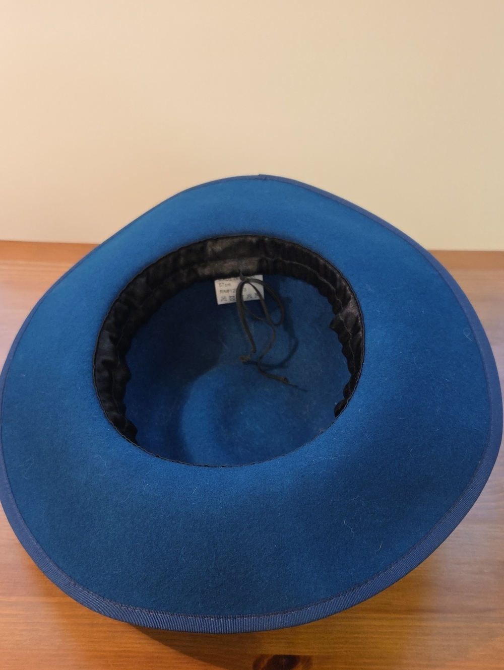 Wide Brim Adjustable Felt Hat in Teal - Picture 4 of 5